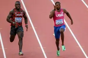 Ferdinand Omanyala at the Budapest World Championships